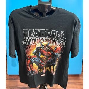 Deadpool & Wolverine Marvel Graphic Print T Shirt Men's‎ XL Cotton